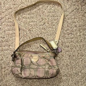 Coach Plaid Lilac/Tan/Gold purse